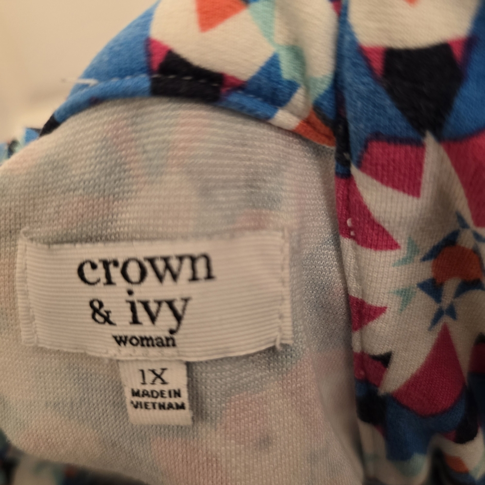 Crown & Ivy - Chic Geometric Midi Dress - Size 1X - Picture 6 of 6